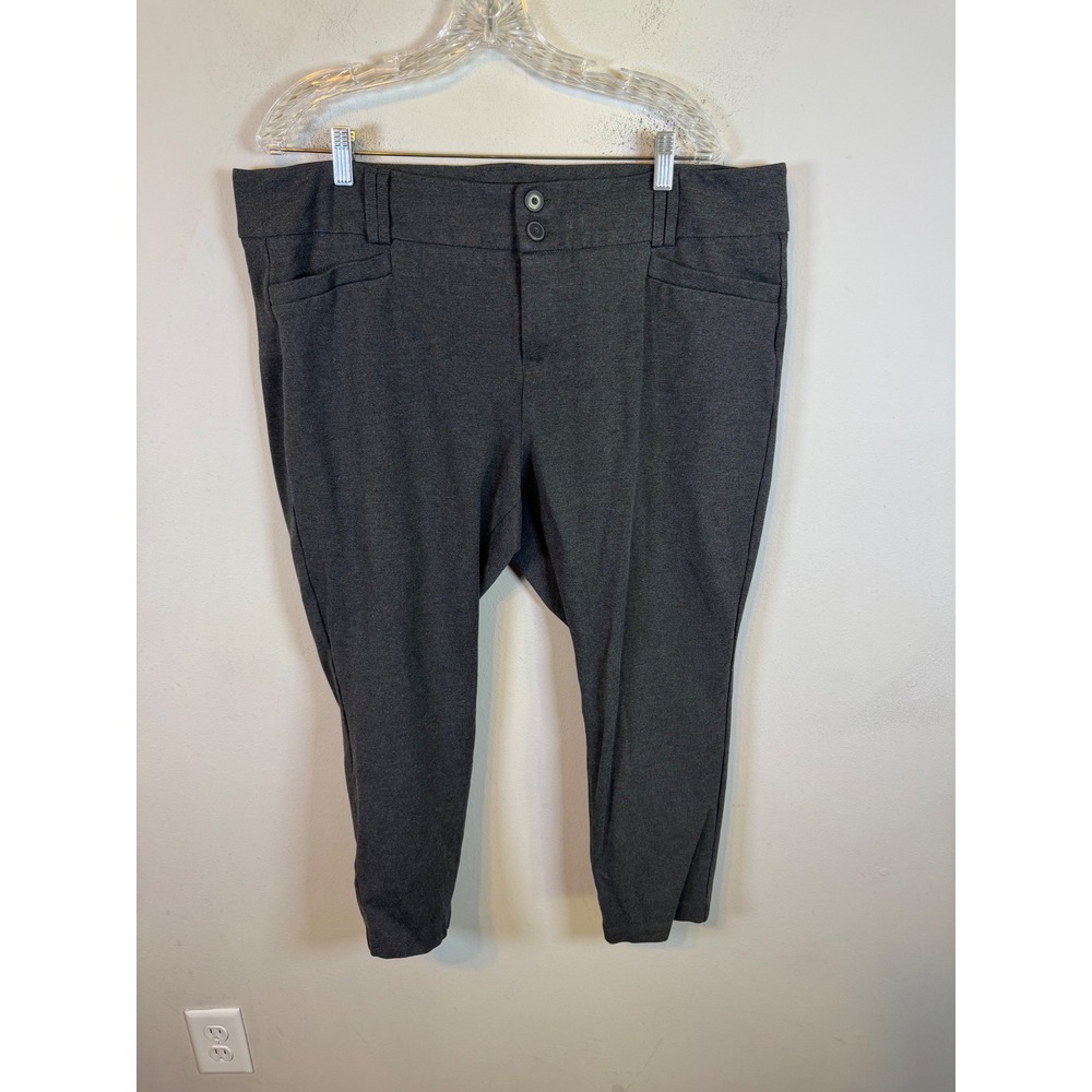 Torrid Womens Tapered Leg Studio Ponte Knit Trousers Gray 22R